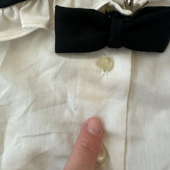 Vintage K.L.L. Baby Sailor Shirt 3T White & Black Bowtie Collar - Picture 2 of 6